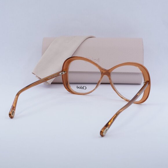 Chloe CH0011O 001 Butterfly Eyeglasses 56mm - Transparent Orange - Picture 12 of 12